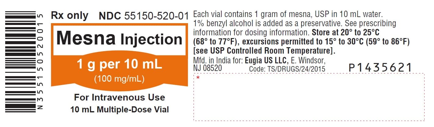 Uromitexan 100 mg/ml Roztwór do wstrzykiwań (Mesnum) — reference image