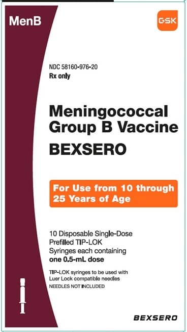 BEXSERO SUSPENSION INYECTABLE EN JERINGA PRECARGADA 0,5 ml dosis única SUSPENSIÓN INYECTABLE (PROTEINA RECOMBINANTE DE FUSION NHBA DE NEISSERIA MENINGITIDIS DEL GRUPO B, PROTEINA RECOMBINANTE NADA DE NEISSERIA MENINGITIDIS DEL GRUPO B, PROTEINA RECOMBINANTE DE FUSION FHBP DE NEISSERIA MENINGITIDIS DEL GRUPO B, VESICULAS DE LA MEMBRANA EXTERNA (OMV) DE NEISSERIA MENINGITIDIS GRUPO B (CEPA NZ98/254 MEDIDAS COMO LA CANTIDAD TOTAL DE PROTEINA QUE CONTIENE EL PORA P1.4)) — reference image