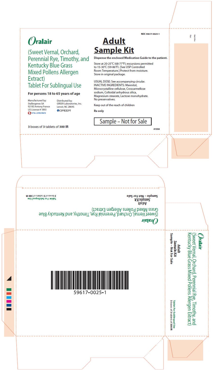 ORALAIR 100 IR & 300 IR tabletten voor sublinguaal gebruik Tablet voor sublinguaal gebruik (ALLERGENEN VAN GRASPOLLENMENGSELEXTRACT (Stallergenes S.A.)#ALLERGENEN VAN GRASPOLLENMENGSELEXTRACT (Stallergenes S.A.)) — reference image