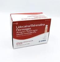 LIDOCAINA/ADRENALINA NORMOGEN 20 MG/ML + 0,0125 MG/ML SOLUCION INYECTABLE EFG (LIDOCAINA/ADRENALINA NORMOGEN) — reference image