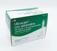 ULTRACAIN CON ADRENALINA 40 MG/ML + 10 MICROGRAMOS/ML SOLUCION INYECTABLE (ULTRACAIN CON ADRENALINA) — reference image