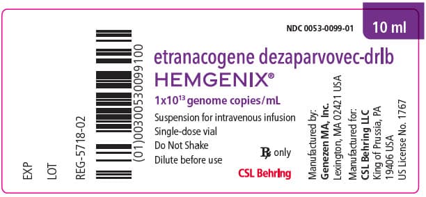 Hemgenix 1 x 10^13 kopii genomu/mL Koncentrat do sporządzania roztworu do infuzji (Etranacogenum dezaparvovecum) — reference image